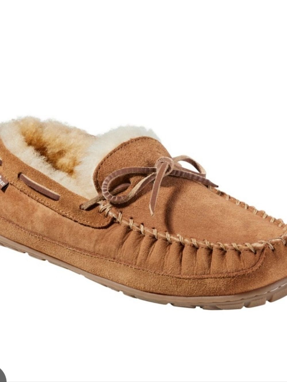 LL Bean Camel Suede Sherpa Wicked Good Slipppers